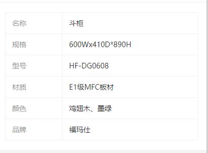 產品參數